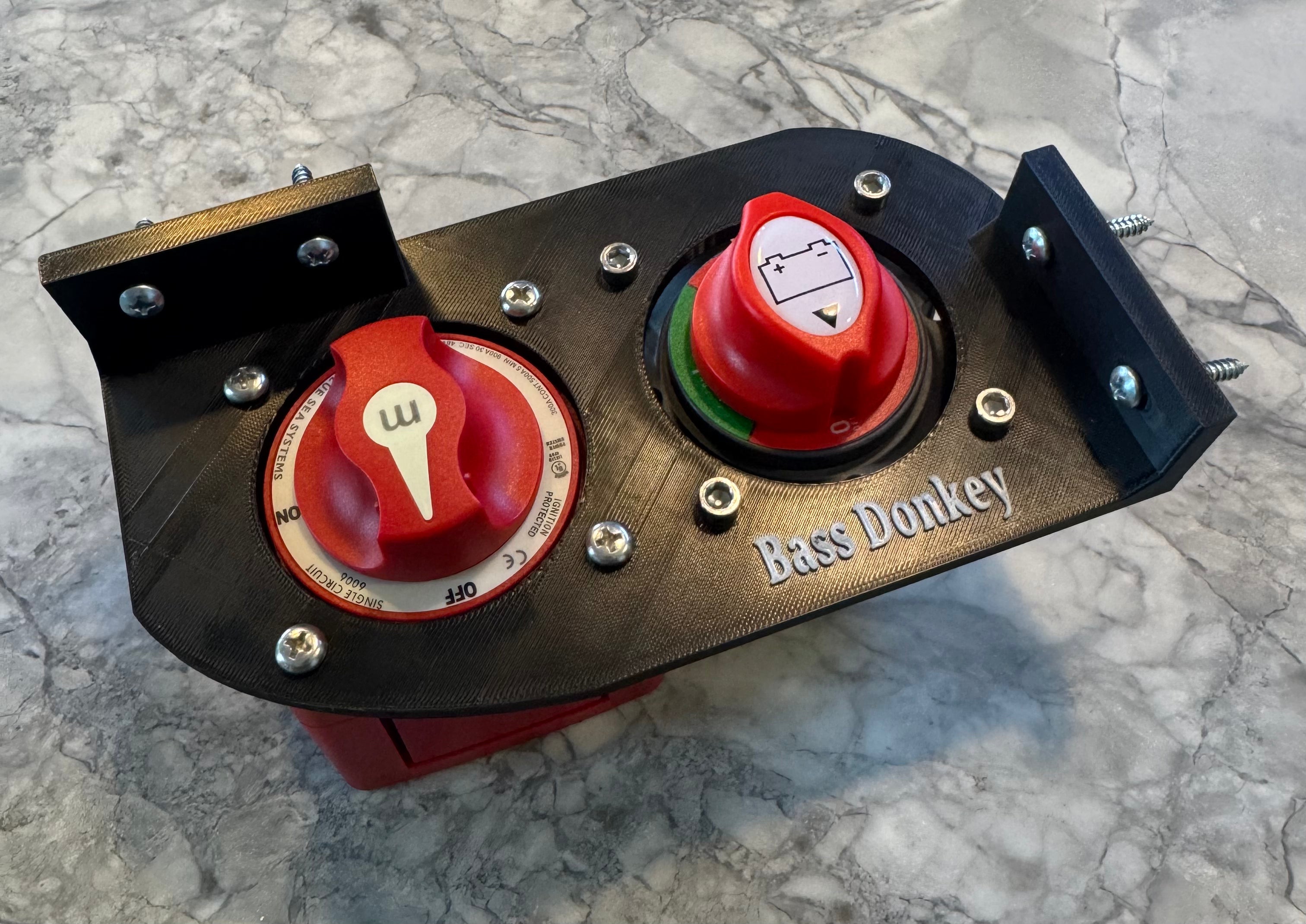 Dual Boat Battery Disconnect Switch Corner Mount Bracket - Plastic