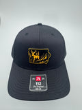 Iowa Hunting Hat | Richardson 112 Black Trucker Hat | Deer and Pheasant Hunting Patch | Iowa Outdoors Gift | Hunter Hat
